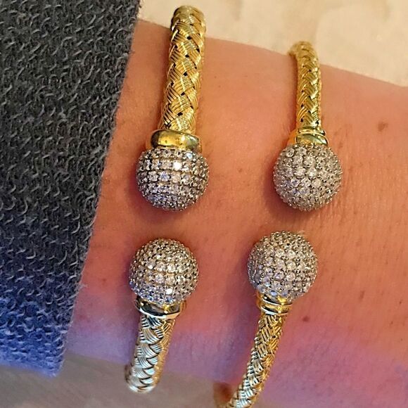 Char LaLa Designs Mesh & Pave Topaz Bracelets SML - Picture 2 of 4